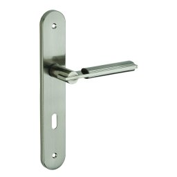 Manere cu sild Gaia, profil pentru cheie, pentru usa interioara, pătrat 7mm, 195mm, nichelat periat - THIRARD