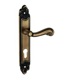 Manere cu sild Louis XV, profil pentru cilindru, pătrat 7mm, 195mm, alama învechită - THIRARD