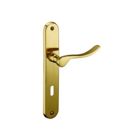 Manere cu sild Marianne, profil pentru cheie, pentru usa interioara, pătrat 7mm, 195mm, alama lustruită - THIRARD