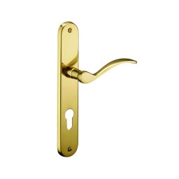 Manere cu sild Marianne, profil pentru cilindru, pătrat 7mm, 195mm, alamă lustruită - THIRARD
