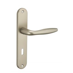 Manere cu sild Thalia, profil pentru cheie, pentru usa interioara, pătrat 7mm, 195mm, nichelat satinat - THIRARD