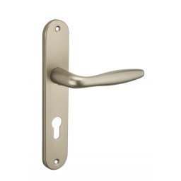 Manere cu sild Thalia, profil pentru cilindru, pătrat 7mm, 195mm, nichelat satinat - THIRARD