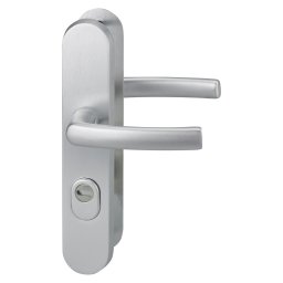 Manere de siguranță pentru ușa de intrare, mâner dublu, distanța între axe 216mm, culoare argintiu - THIRARD