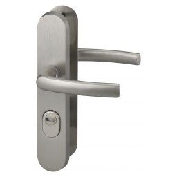 Manere de siguranță pentru ușa de intrare, mâner dublu, distanța între axe 216mm, culoare inox - THIRARD