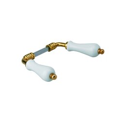 Mânere pentru ușă, pătrat 7mm, 2 puncte de fixare, porțelan, alb - THIRARD