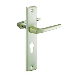 Mânere pentru ușă, pătrat 8mm + 1 plăcuță pătrat 8 x 56mm, orificiu pentru cilindru - THIRARD