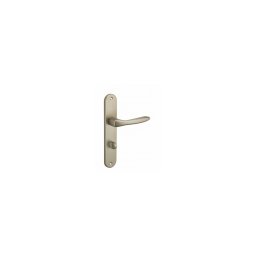 Manere usi baie/toaletă Hera cu buton de blocare, pătrat 7mm, distanță între axe 195mm, nichelat satinat - THIRARD