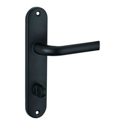 Manere usi baie/toaletă Leto cu buton de blocare, pătrat 7mm, negru - THIRARD