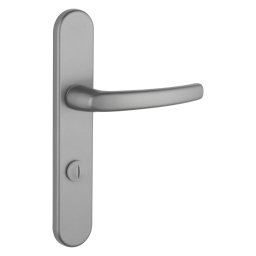 Manere usi baie/toaletă Sultane cu buton de blocare, pătrat 7mm, distanță între axe 195mm, gri - THIRARD