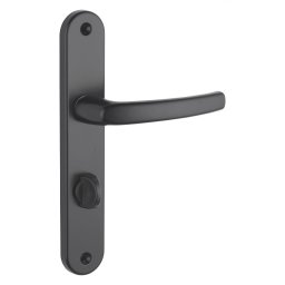 Manere usi baie/toaletă Sultane cu buton de blocare, pătrat 7mm, distanță între axe 195mm, negru - THIRARD