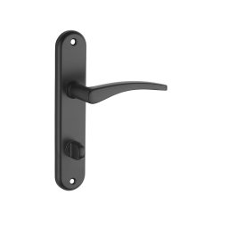 Manere usi baie/toaletă Vesta cu buton de blocare, pătrat 7mm, distanță între axe 165mm, negru - THIRARD