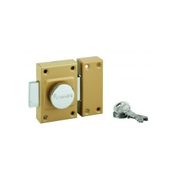 Rozeta aplicata, Concorde, cu buton, pentru ușă de intrare, cilindru 40mm, oțel, 3 chei, epoxid bronz - THIRARD