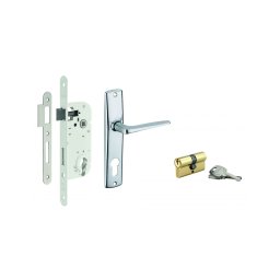 Set broască ingropata cu profil de cilindru, cilindru + set mânere Ares, ax 40mm, zincat, 3 chei - THIRARD
