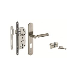 Set broască ingropata cu profil de cilindru, cilindru Monomax + set mânere Daiane, ax 40mm, capete rotunde, 3 chei - THIRARD