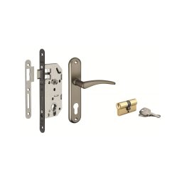 Set broască ingropata cu profil de cilindru, cilindru Monomax + set mânere Vesta, ax 40mm, capete rotunde, 3 chei - THIRARD