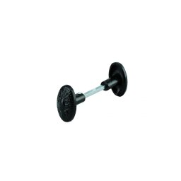 Set de manere ovale pentru ușa de intrare, pătrat 6x90mm, 1 piesă, fontă vopsită, negru - THIRARD