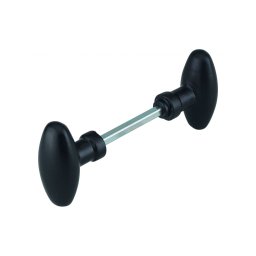 Set de manere ovale pentru ușă de intrare, pătrat 6x90mm, 1 treaptă, negru - THIRARD