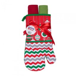 Set manusa bucatarie 3 piese Craciun MIX