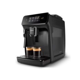 Espresor automat Philips EP1221/20, seria 1200, 2 tipuri de cafele, sistem clasic de spumare a laptelui, rasnita ceramica, interfata intuitiva de utilizare (personalizare si mentenanta), permite instalarea AquaClean, negru/gri cu finisari mate