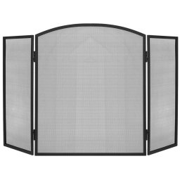 Panou Paravan de Protectie Copii sau Animale pentru Semineu sau Soba, Grilaj Metalic, Pliabil, Dimensiuni 118x76cm