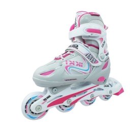 Role Dama, Reglabile Ikki Girl, L 39-42, Alb-Roz Ultimate FactoryBikes