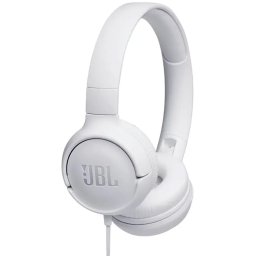 Casti audio On-ear JBL Tune 500, Pure Bass Sound, Hands-free Call, Alb