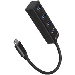 HUB USB AXAGON HUE-M1C, 4x USB3.2 Gen 1, metalic, cablu USB-C 20 cm