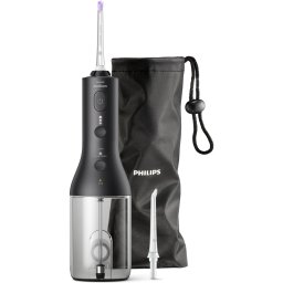 Aparat de curatare interdentara Philips Sonicare Power Flosser HX3826/33, tehnologie QuadStream, 2 capete de curatare, 2 moduri de curatare, 3 niveluri de intensitate, husa, Negru