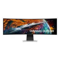 Monitor Gaming OLED Samsung 49" LS49CG954SUXEN, 5120 x 1440, HDMI, DisplayPort, Boxe, Ecran Curbat, 240 Hz, 0.03 ms, Argintiu
