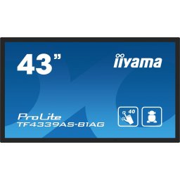 Ecran Profesional IPS LED Iiyama 42.5" TF4339AS-B1AG, UHD (3840 x 2160), HDMI, DisplayPort, Boxe, Touchscreen, Negru