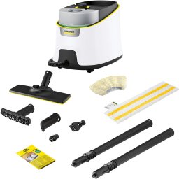 Aparat de curatat cu abur Kärcher SC 4 Deluxe EasyFix, 2250W, cu set de curatare a podelelor EasyFixm Alb-Negru