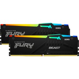 Kit dual Memorie RAM Kingston Beast RGB, 16GB DDR5 (2x8 GB), Frecventa 5200 MHz, CL 40, Negru