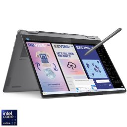 Laptop Lenovo Yoga 7 2-in-1 14ILL10, Procesor Intel® Core™ Ultra 7 256V, Display 14" WUXGA (1920x1200), OLED, Touch, Memorie RAM 16GB LPDDR5x, Capacitate 512GB SSD, Placa video integrata Intel® Arc™ Graphics, Windows® 11 Home, Luna Grey (INT Keyboa