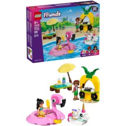 Jucarie LEGO® Friends, Petrecere la piscina cu unicornul si flamingo 42658, 99 piese, 5 ani+