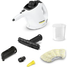 Aparat de curatat cu abur multifunctional Karcher SC 1, 1200 W, 3 bar, rezervor 0,2 l, accesorii curatare suprafete multiple, 1.516-400.0, Alb/Negru