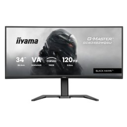 Monitor Gaming VA LED, Iiyama G-Master Black Hawk, 34 inch, UWQHD (3440 x 1440), HDMI, DisplayPort, Ecran curbat, Boxe, 120 Hz, 0.6 ms, Negru