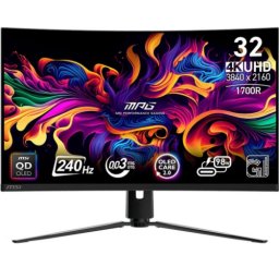 Monitor Gaming QD-OLED, MSI MPG 321CURX, 31.5 inch, 4K UHD, 3840 x 2160 pixeli, 240 Hz, 0.03 ms, Ecran curbat, HDMI, Display Port, Negru