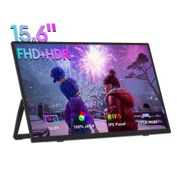 Monitor, portabil Zeuslap ZP156, 15.6", 39.6 cm, IPS, Full HD, 60 Hz, 4 ms, Negru