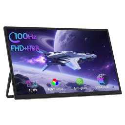 Monitor portabil Zeuslap Z18S, 18.5", 47 cm, IPS, Full HD, 100Hz, 4 ms, Negru
