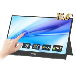 Monitor portabil Zeuslap Z15ST, 15.6", 39.6 cm, IPS, Full HD, Tactil, 60Hz, 4 ms, Negru
