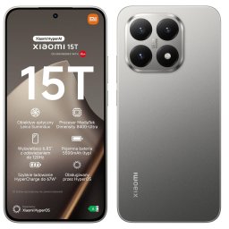 Telefon mobil Xiaomi 15T,12GB RAM, 512GB, 5G, Dual SIM, Dimensity-8400 Ultra, Gri