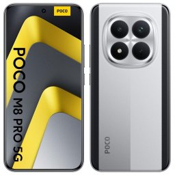 Telefon mobil Poco M8 Pro, 5G, 12GB RAM, 512GB, Dual DIM, Argintiu