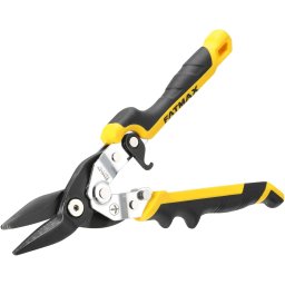 Foarfeca pentru taiere metal dreapta ergonomica Stanley FatMax FMHT73756-0, eliberare automata a incuietorii - operare cu o singura mana, maner bimaterial colorat si antiderapant: usor de identificat, cu taieturi confortabile si controlate