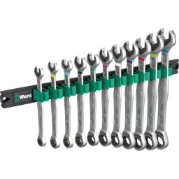Cheie inelara cu clichet cu functie de fixare, Wera 9630 Banda magnetica 6000 Joker 1, Cheie cu 11 bucati