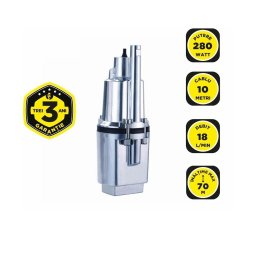 Pompa submersibila cu vibratii, apa curata, Gospodarul Profesionist, vmp-60, 280w, 1000 l/h 17x14x54 cm, Argintiu