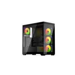 Carcasa Exo, MiddleTower, ATX, cu 4 ventilatoare incluse 120 mm RGB, Negru