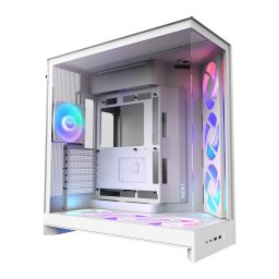 Carcasa H9 Flow RGB+ (2025), Dual-Chamber, Mid-Tower, Control Hub, Alb