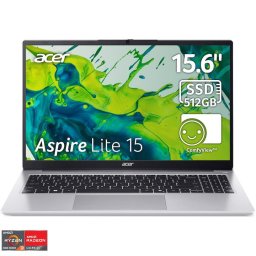 Laptop Acer Aspire Lite 15 AL15-41P-R7LQ, Procesor AMD Ryzen™ 3 5300U, Display 15,6" Full HD, IPS, 16GB DDR4 RAM, 512GB SSD, Placa video AMD Radeon™ Graphics, No OS, Light Silver