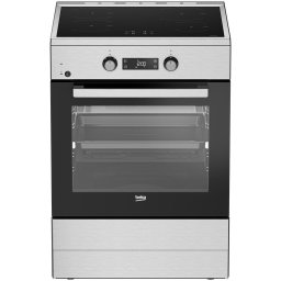Aragaz Beko FBSM69301SXT, Electric, 4 zone de gatit, Booster, Gatire asistata de abur, Timer, Clasa A, 60 cm, Argintiu