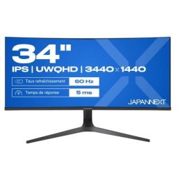 Monitor Japannext Curbat 34" IPS UWQHD (3440x1440) HDR, HDCP, PIP, DP, HDMI, Speakers, USB-C